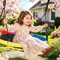 DECORLIFE 40″ Saucer Tree Swing 700lb Heavy Duty 900D Oxford Fabric 360 Spin
