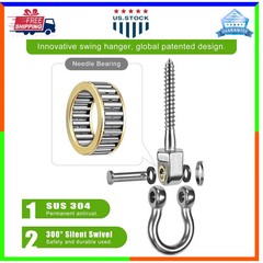 Heavy Duty Stainless Steel Swing Hangers 1500lb Capacity 2 Pack Porch Playground