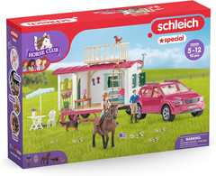 Horse Club – 113PC Interactive Camping Trip – Car and Camper Caravan Playset wit