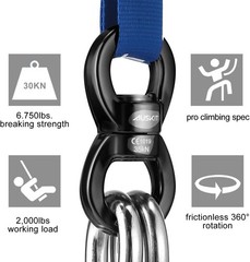 Twist Lock Black Swing Swivel, Tangle-Free Rotation
