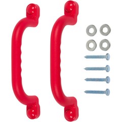 SWING SET STUFF 10″ PLAYGROUND HANDLES RED (PAIR) attach fort outside wood 0010