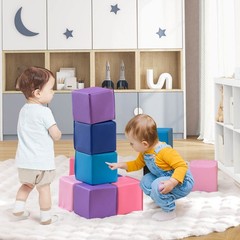 12 PCS Foam Building Blocks 5.5″ x 5.5″ Colorful Climbing Foam Soft Cubes