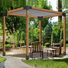 Grehitk Pergola Kit, Pergola Brackets 3-Way Right Angle Corner Bracket Woodwo…