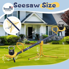 Seesaw for Kids Outdoor, Heavy Duty 250LB 360° Rotating Seesaw Outdoor Teeter To