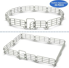 20PCS Corral Fencing Playset with Gates for Barn Farm Animal Toys