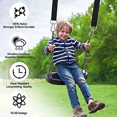 Tree Swing Hanging Straps Kit (Set of 2) – 3FT/8FT/10FT/20FT/Heavy 30FT Black