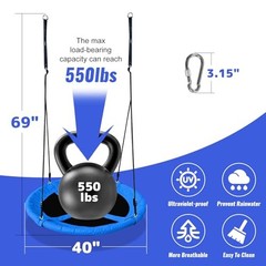 Saucer Swing for Kids – 40 Inch Outdoor Tree Swing with 660 lb AB010006-1