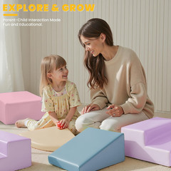 Foam Climbing Blocks for Toddlers: 6-Piece Soft PU Leather Set – Indoor Climbing