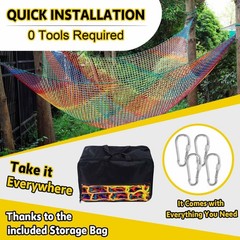 Kids Climbing Net – 3.3FT x 9.9FT Heavy Duty Playground Safety Mesh, Jungle Gym