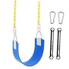 Swing Set Seat with Metal Triangle Ring & 66Inch Anti-Rust Chains, Swing Blue