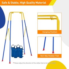 Foldable Swing Stand for Kids with 4 Sandbags, Heavy Duty Metal A-Frame Indoo…
