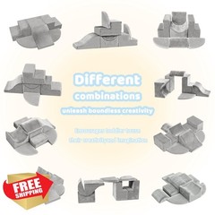 JWPEHOE 7pc Toddler Foam Climbing Blocks Gray