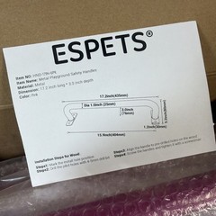 NEW! Espets 17 Inch Pink Metal Safety Handles Playground 6 Pack Monkey Bars USA!