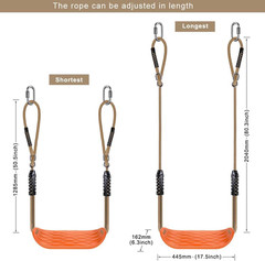 Non-Slip Swing Seat with Adjustable Rope and Carabiners – Heavy Duty Playground