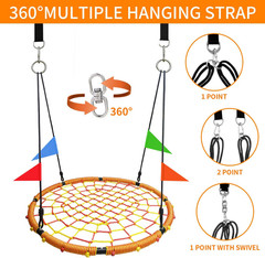 43″ Spider Web Swing,Tree Swing for Kids Outdoor,Outdoor Large Web Swings，900Lb