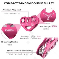 30kN Zipline Pulley 6700LBS Zip Line Tandem Dual Trolley Kit 01 30kN – Black
