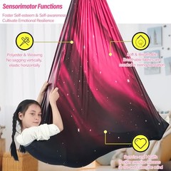 Sensory Swing for Kids Holds up to 300lbs Indoor & Outdoor Therapy Space Pink