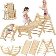 Tiny Land Pikler Triangle Set 7 in 1 Foldable Wooden