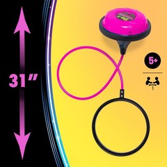 Nostalgic 90s Skip It Toy – Light Up Ball and Digital Counter, Pink, 31-Inch