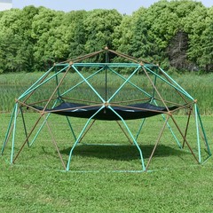 Kids Climbing Dome 12ft, w/ Hammock, Geometric, Holds 1000 lbs
