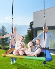Everyfun Tree Swing for Kids and Adults, 60″ Waterproof Rectangle A-colorful