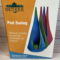 Outree Kids POD Swing NEW – 100lb Weight Limit- Green W/Blue Pillow + Hardware