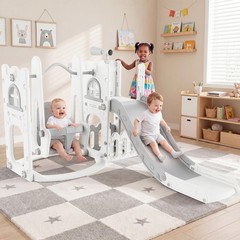 9-in-1 Toddler Slide and Swing Set Kids Indoor Outdoor Playground Playset