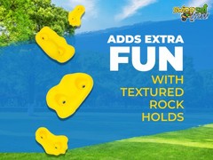 SWING SET STUFF SMALL TEXTURED ROCK HOLDS SET OF 8 MOUNTING HARDWARE YELLOW 0014