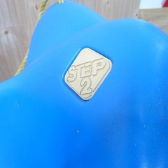 Vintage Step 2 Baby Toddler Blue Dolphin Outdoor Swing Made In USA
