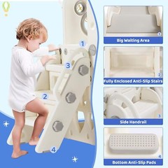 Kids Slide and Swing Set Slide Climber for Toddler Indoor Outdoor Baby Playset
