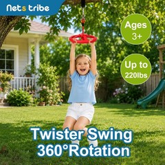 Ninja Twister Swing Spins Set – 360° Steering Wheel Design Slackline Attachme…