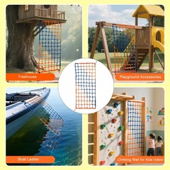 Multi-Colored Climbing Net for Kids – 500 LBS Capacity, Tree House, Wall, Rope B