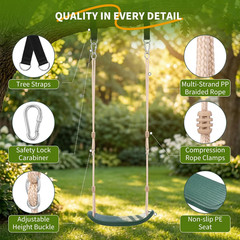 Weatherproof Kids Swing Seat,264Lbs Heavy Duty Tree Swing with Ergonomic Design,