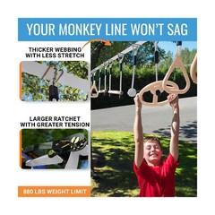 Hyponix Sporting Ninja Warrior Obstacle Course for Kids – 2 x 50 ft – Up to 8…