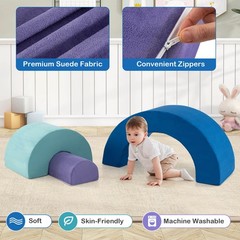 Rainbow Arc Climber Playset Foam Climbing Blocks w/ Machine Washable Covers