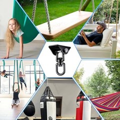 2 Pcs Swing Hanging Kit, Heavy Duty 2000 LB Capacity 360 Degree Rotating