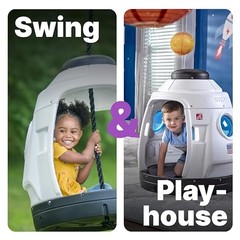 Step2 Space Capsule Swing, Kids Indoor/Outdoor Swing or Playhouse, Backyard