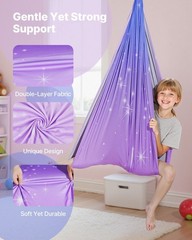 300lb Adjustable Aerial Swing, Double-Layer Spandex Fabric, 360° Swivel Design