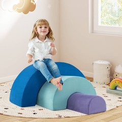 Rainbow Arc Climber Playset Foam Climbing Blocks w/ Machine Washable Covers