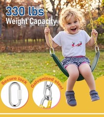 Heavy Duty Swing Seat, Kids Swing with 66″ Rust-Resistant Chains, Swing Set A…