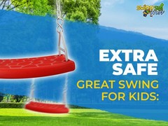 SWING SET STUFF INC. FLAT SEAT WITH 5.5 FT. UNCOATED CHAIN RED toy kids 0309
