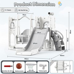 9-in-1 Toddler Slide and Swing Set Kids Indoor Outdoor Playground Playset