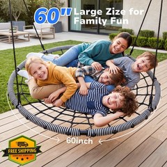 Trekassy 60″ Spider Web Tree Swing Grey+Black