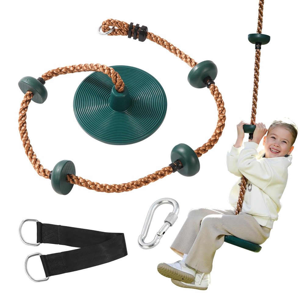 Climbing Rope Disc Swing for Kids Outdoor‌ – Heavy Duty ‌Tree Swings‌ with No…