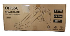 Onasti Kids Slide Toddler Indoor Outdoor Climber Basketball Hoop Grey For 1-3