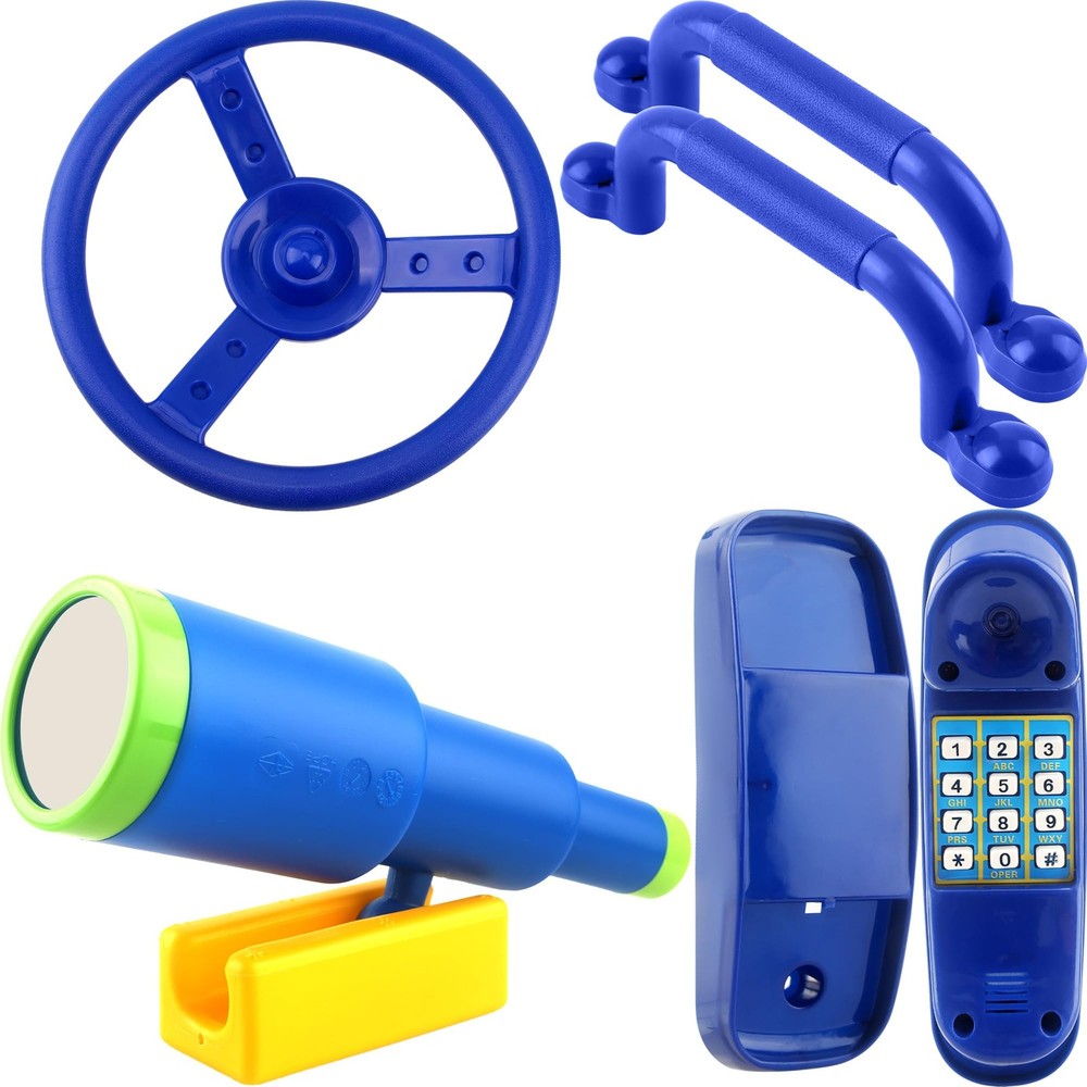 5 Pack Kids Playground Accessories Set Swingset Steering Wheel Plastic Telesc…