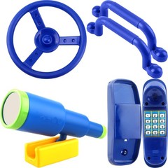 5 Pack Kids Playground Accessories Set Swingset Steering Wheel Plastic Telesc…