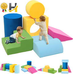 Toddler Climbing Toys Indoor 7-Piece Colourful Foam Climbing Blocks Soft Play Cl