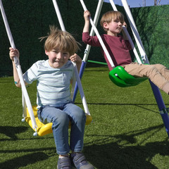 Park Ridge Metal Swing Set for Ages 3-8, 2 Swings, Standing Swing, Roman Glider,