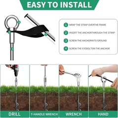 15″ Heavy Duty Ground Anchors Spiral Earth Stakes for Trampoline Swing Set New
